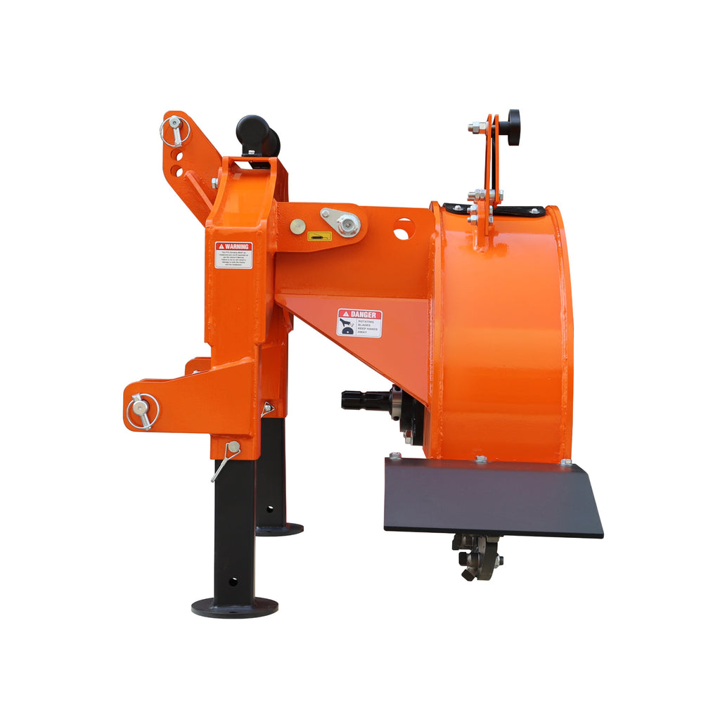 Farmry Category 1, 3-Point PTO Stump Grinder Works Great, 34 Carbide Teeth, for 15-45 HP Tractors (Slip Clutch & PTO Shaft Included), SG24 Stump Grinder