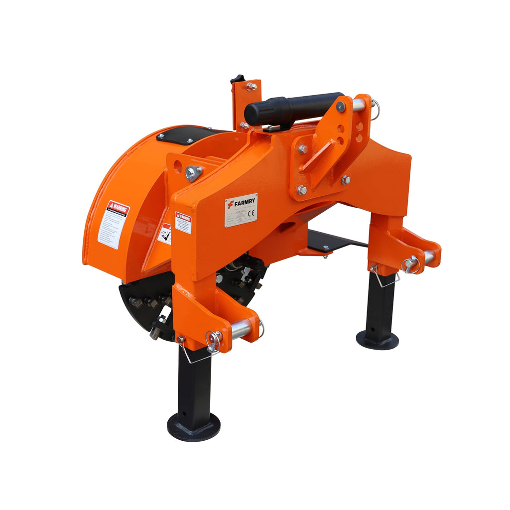 Farmry Category 1, 3-Point PTO Stump Grinder Works Great, 34 Carbide Teeth, for 15-45 HP Tractors (Slip Clutch & PTO Shaft Included), SG24 Stump Grinder