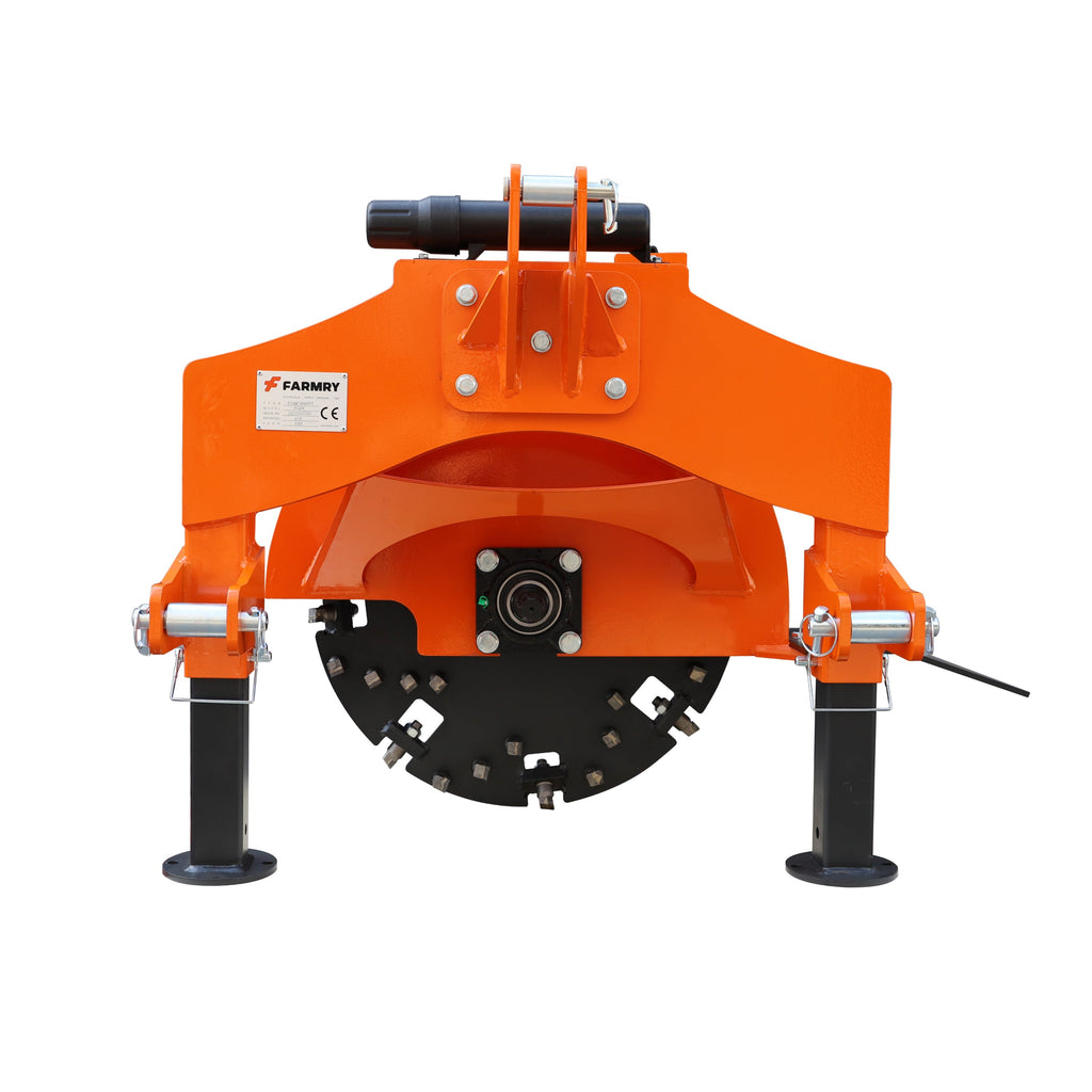 Farmry Category 1, 3-Point PTO Stump Grinder Works Great, 34 Carbide Teeth, for 15-45 HP Tractors (Slip Clutch & PTO Shaft Included), SG24 Stump Grinder