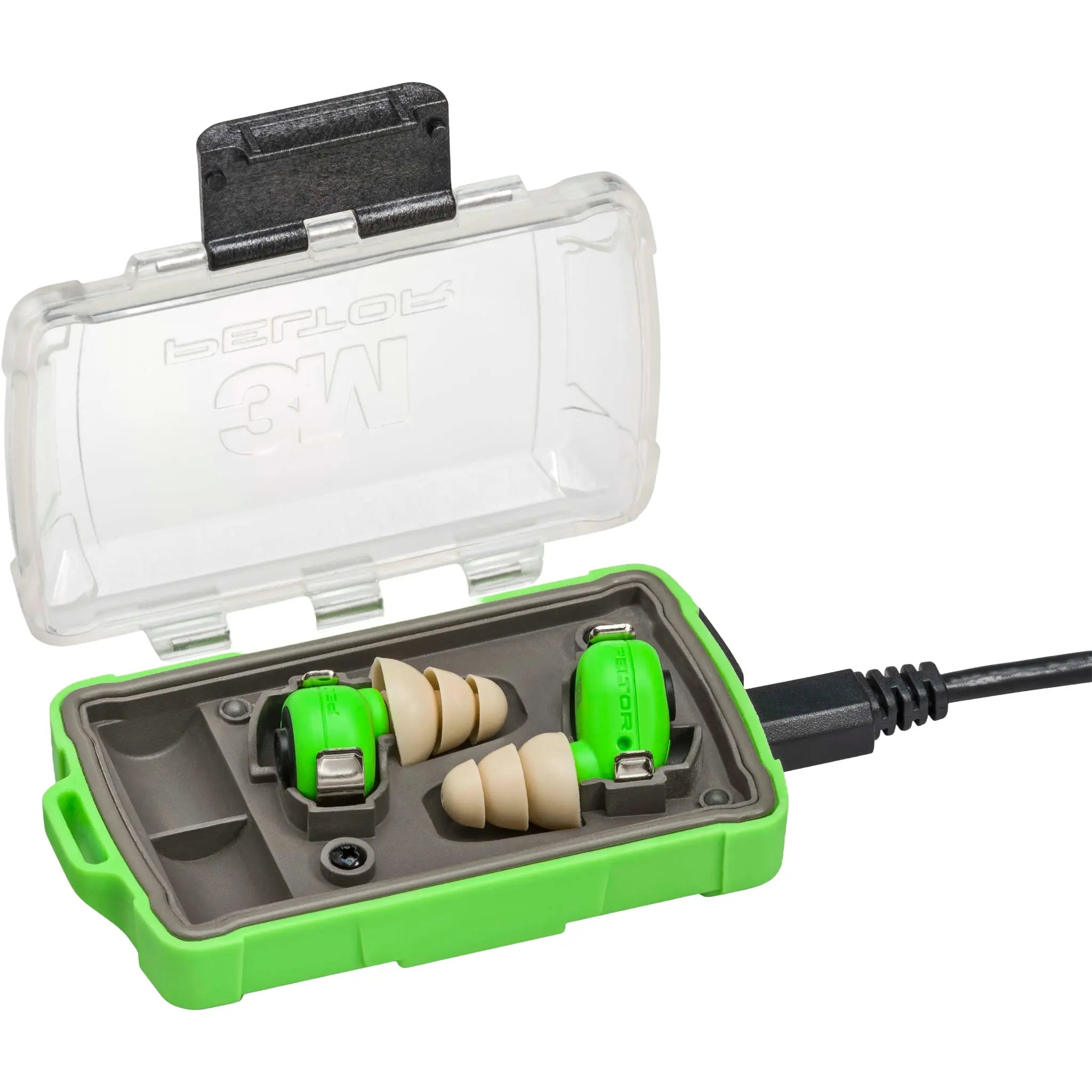 3M Peltor EEP-100 Electronic Earplug Kit, Green, Universal, 1 Kit