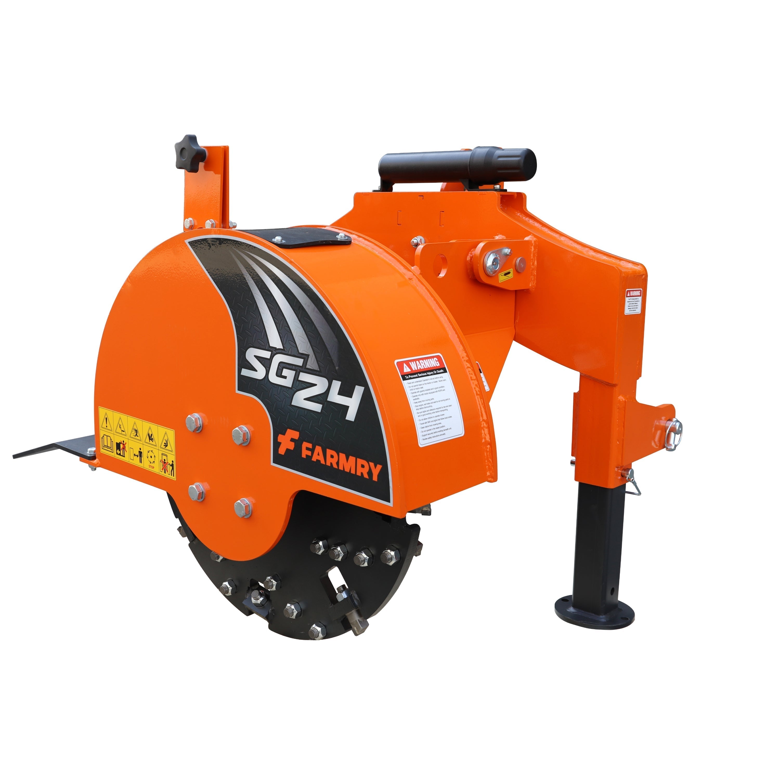 Farmry Category 1, 3-Point PTO Stump Grinder Works Great, 34 Carbide Teeth, for 15-45 HP Tractors (Slip Clutch & PTO Shaft Included), SG24 Stump Grinder